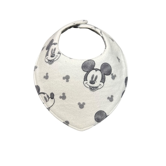 Hand Crafted Newborn Bandana Bib Disney Mickey Mouse Kids Bandana Bib Gray - Picture 2 of 14
